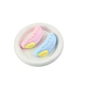 Pair of colorful banana squishy stress relief toys made of soft food grade silicone
