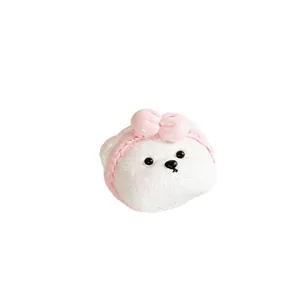 Jouet antistress mignon en silicone en forme d'ours avec nœud rose pour bricolage