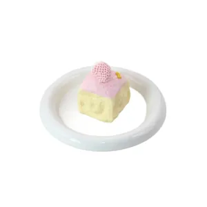 Gioco squishy torta alle fragole rosa in silicone alimentare per alleviare lo stress