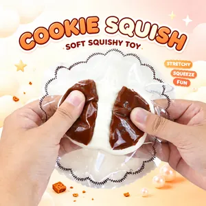 Juguete Squishy Creativo de Galleta Dividida Hecho a Mano de Silicona de Grado Alimenticio Juguete de Descompresión Simulación de Pan