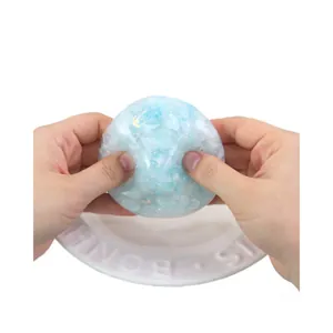 Food-grade silicone sky blue squishy ball toy for stress relief and sensory tactile play