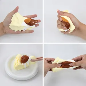 Jouet squishy en forme de gâteau aux marrons en silicone souple pour le stress