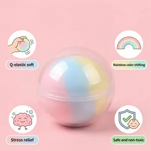 Soft macaron gradient decompression squishy toy ball for stress relief and venting