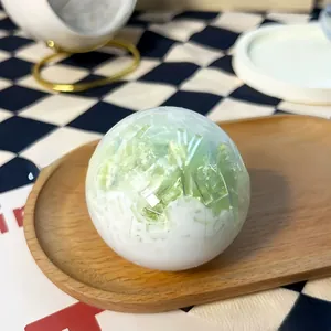 Detailed macro shot of a creative handmade ice-themed squeeze ball for stress relief