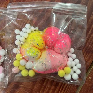 Grande giocattolo squishy a forma di zampa di gatto con glitter in busta trasparente