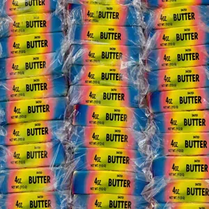 Juguete squishy con forma de barra de mantequilla arcoíris para aliviar el estrés