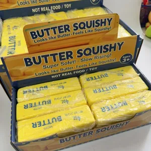 Giocattolo antistress butter squishy a lenta risalita in scatola, design realistico