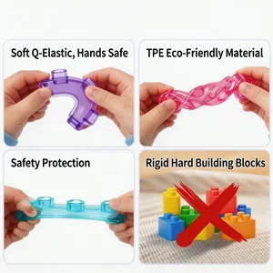 Vista detallada de la flexibilidad y el material TPE ecológico de los bloques blandos