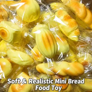 Detailed macro view of simulation bread squishy toys with realistic texture