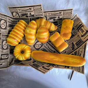 Detailed view of assorted PU slow rebound simulation bread toys for stress relief