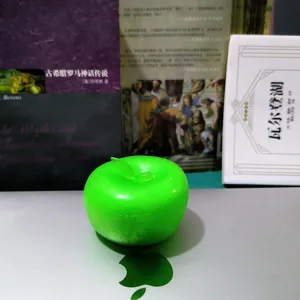 Detailed macro view of a semi-transparent green apple squishy fidget stress relief toy