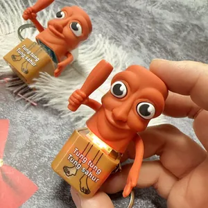 Détail d'un porte-clés anti-stress créatif avec un design de personnage lumineux