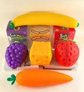 Set van realistische TPR-fruit- en groentesquishy's voor effectieve stressverlichting