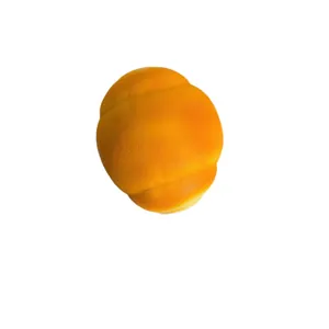 Large squishy slow rebound bread toy shaped like a golden pig bun on white background