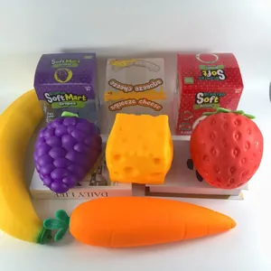 Gedetailleerd overzicht van grote realistische TPR fruit en groente squishy speelgoed