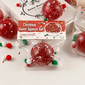 Funkelnder roter Weihnachts-Squishy-Ball mit Glitzer und Schneeflocken-Pailletten