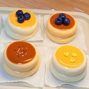 Ensemble de jouets squishy réalistes en forme de pancakes soufflés pour déstresser