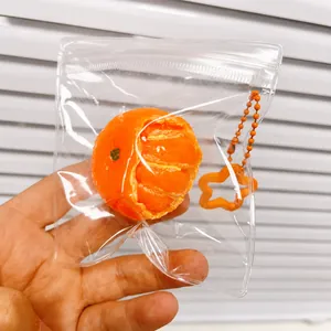 Realistisches schälendes Orangen-Squishy-Spielzeug zum Stressabbau im Ziplock-Beutel