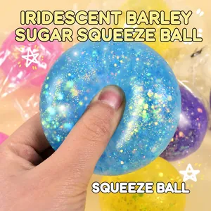 Blue glitter maltose squeeze ball toy for effective stress relief and sensory fun