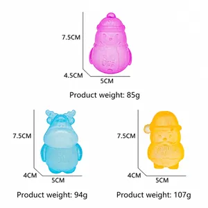 Dimensiones y pesos detallados de juguetes antiestrés navideños de maltosa tipo squishy.