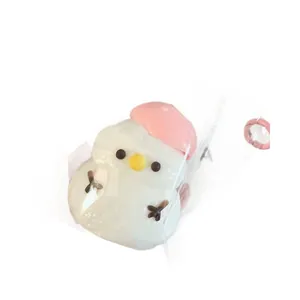 Soft Christmas snowman squishy toy for stress relief with a cute pink hat design