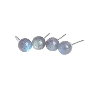 S925 sterling zilveren oorknopjes met natuurlijke blauwe labradoriet edelstenen