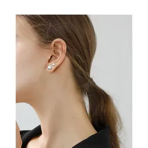 S999 Sterling Zilveren Zirkonia Oorknopjes met Schroefsluiting voor Dames