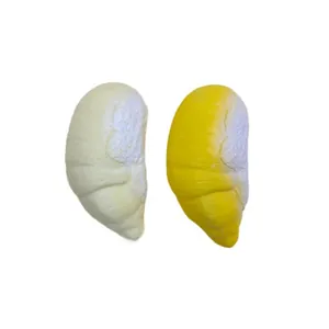 Macro view of realistic durian fruit pulp squishy toys for slow rebound stress relief