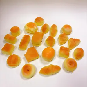 Detailed view of assorted slow rebound simulation bread squishy toys for stress relief