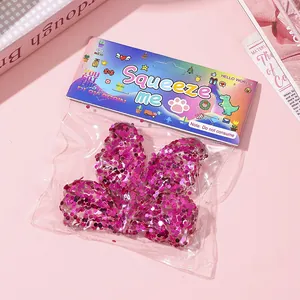 Large butterfly-shaped sequin squeeze toy made of TPR material for effective stress relief