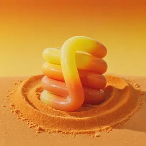 Fidget toy Tange termosensibile con una sfumatura vibrante di giallo e arancione