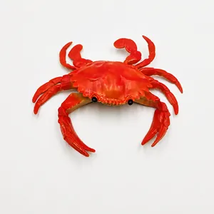 Realistic red crab model toy, 20x17cm, soft squeaky educational cognitive prop.