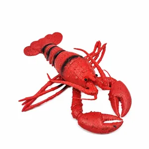 Realistic red soft rubber lobster model toy for science education and scene props decoration