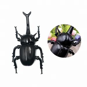 Large realistic black rhinoceros beetle insect model toy for educational display and play