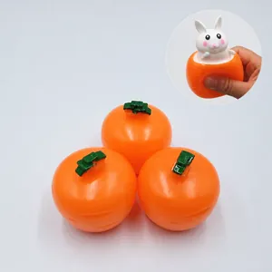 Jouet Squishy Créatif Carotte Lapin Pop-up pour Soulagement du Stress Gobelet à Presser en Plastique Jouet de Décompression pour Enfants Adultes Cadeau de Bureau