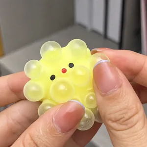 Divertido juguete de burbujas de silicona amarilla con diseño de pollito para estrés