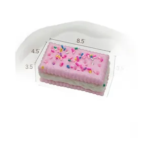 Rosa Soda-Sandwich-Keks Squishy Spielzeug mit den Maßen 8,5x4,5x3,5 Zoll für Stressabbau