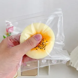 Slow rebound soft yolk pastry squishy toy in plastic bag for daily stress relief