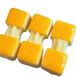 Realistic stretchy cheese rice cake stress relief toy made of glossy soft silicone material