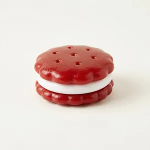 Realistic red sandwich cookie squishy toy for stress relief, sensory play and gift