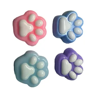 Cute 4-piece set of colorful cat paw squishy slow-rebound decompression toys for stress