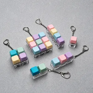 Mechanische Tastatur Schalter Tester Schlüsselanhänger Fidget Spielzeug Leuchten Stressabbau Macaron Mehrere Tasten Schlüsselanhänger Für Büro Erwachsene Kinder