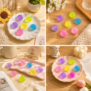 Lot de jouets fidget squishy en cristal en forme de fleur colorée pour soulager le stress