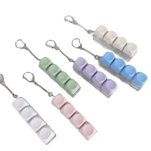 4-key mechanical keyboard switch tester keychain in macaron colors for stress relief