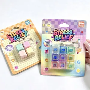 Macaron mechanical switch stress relief button keychain with cool lights for adults