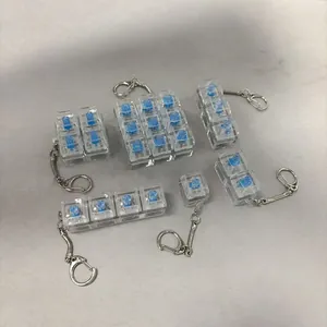 Clear mechanical keyboard switch tester keychain fidget toy for effective stress relief