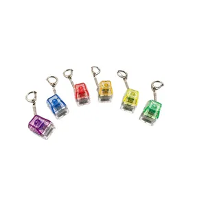 Ensemble de porte-clés fidget switch mécanique translucide coloré avec effet de lumière LED