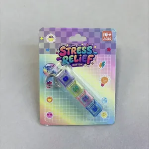 Macaron-colored 4-key mechanical switch stress relief toy keychain with cool lights