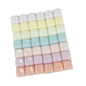 Set macaron snoepkleurige harsblokjes met glanzende spiegelafwerking voor DIY-sleutelhangers