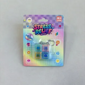 4-key mechanical keyboard switch fidget toy keychain with cool colorful LED lights